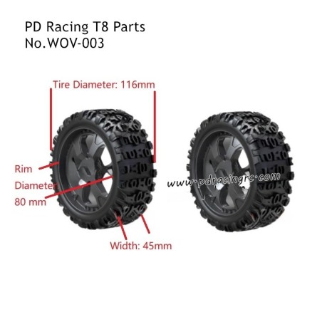 PD Racing T8 Spare Accessories Wheels WOV-003