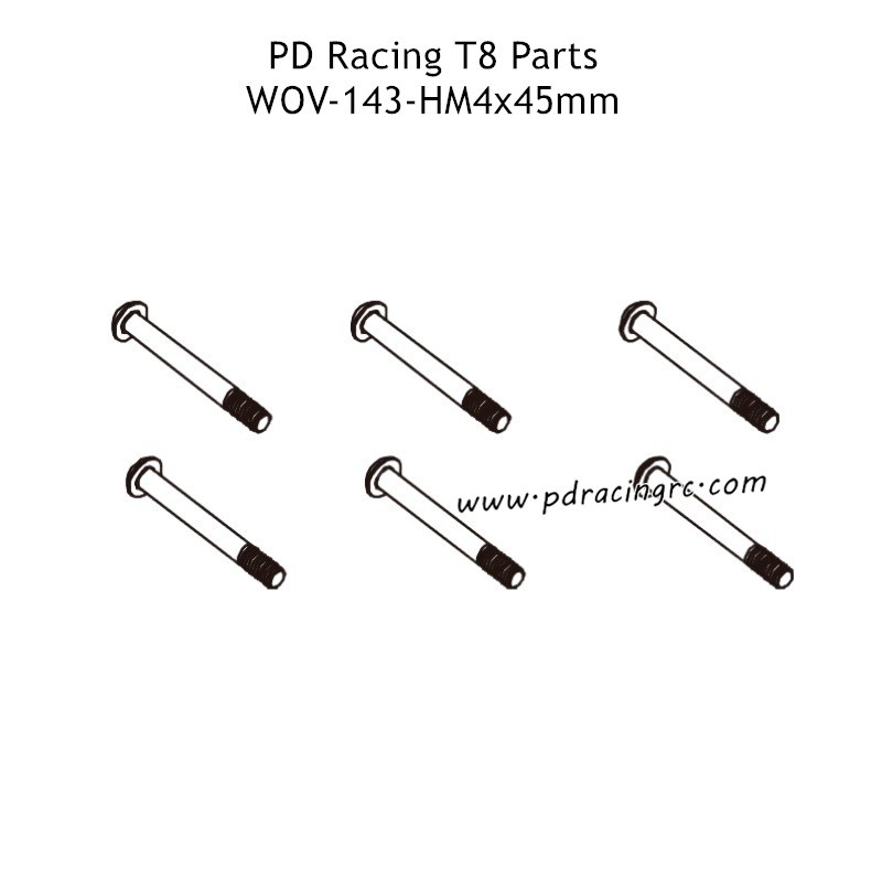 PD Racing T8 Parts HM4x45mm B-head Hex Socket Screw WOV-143