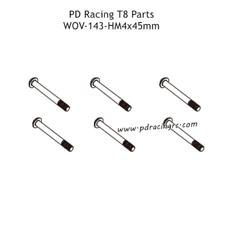 PD Racing T8 Parts HM4x45mm B-head Hex Socket Screw WOV-143