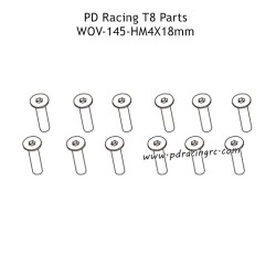 PD Racing T8 Parts HM4X18mm Flat Head Socket Head Cap Screw WOV-145