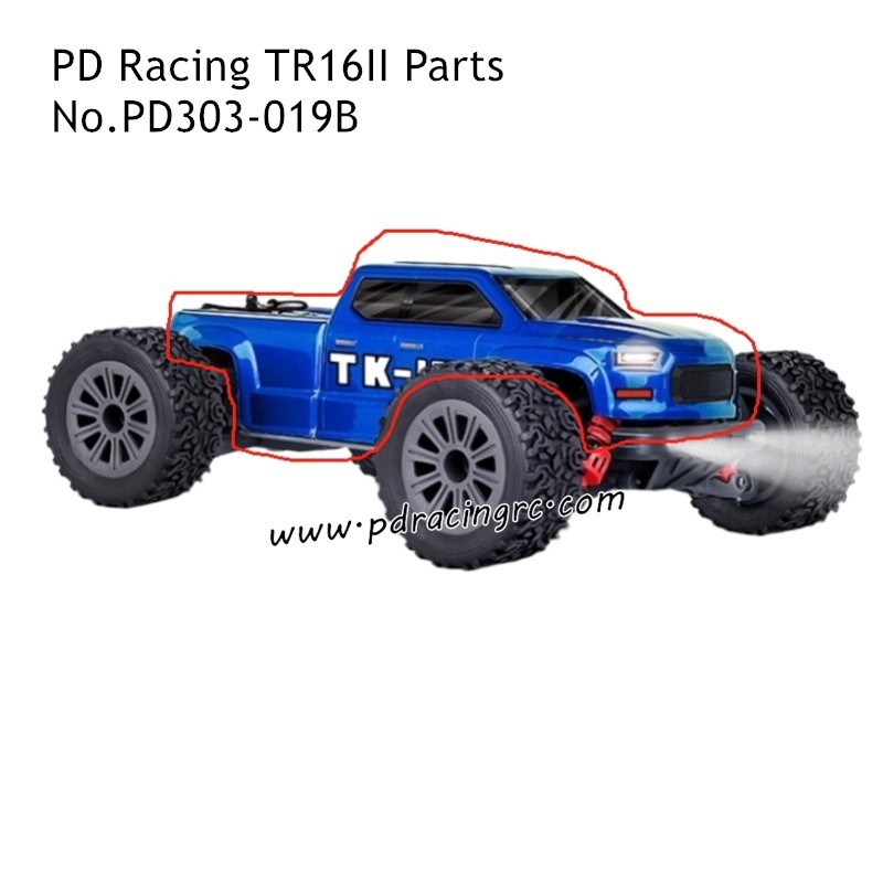 PD Racing TR16II Electric Monster Truck Parts Car Shell PD303-019B