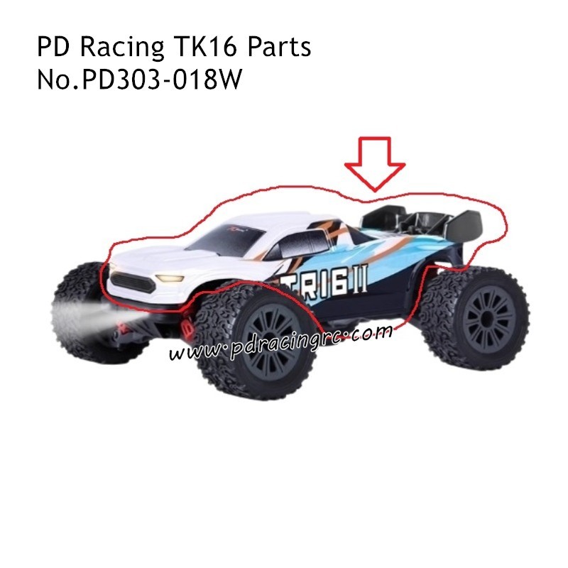 Car Body Shell PD303-018W Parts for PD Racing TK16 PD303T 1/16 RC Truggy