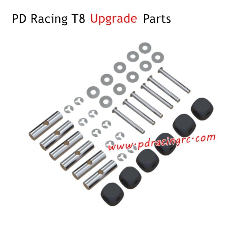 PD Racing T8 RC Car Upgrade Parts Large and Small Pins and Cross Blocks and E-clips