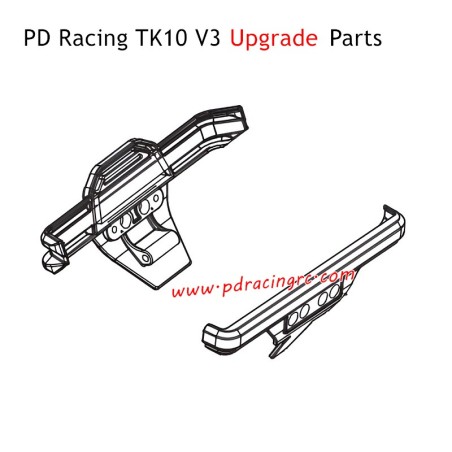 PD Racing TK10 V3 Upgrade Parts Front and Rear Bumper PD860-029