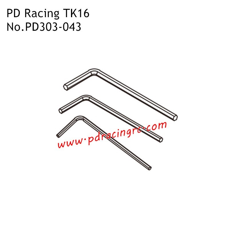 1.5 2.0 2.5MM Hex Wrench PD303-043 Accessories for PD Racing TK16 Electric RC Truck 1.5 2.0 2.5MM Hex Wrench PD303-043 Accessories for PD Racing TK16 Electric RC Truck
