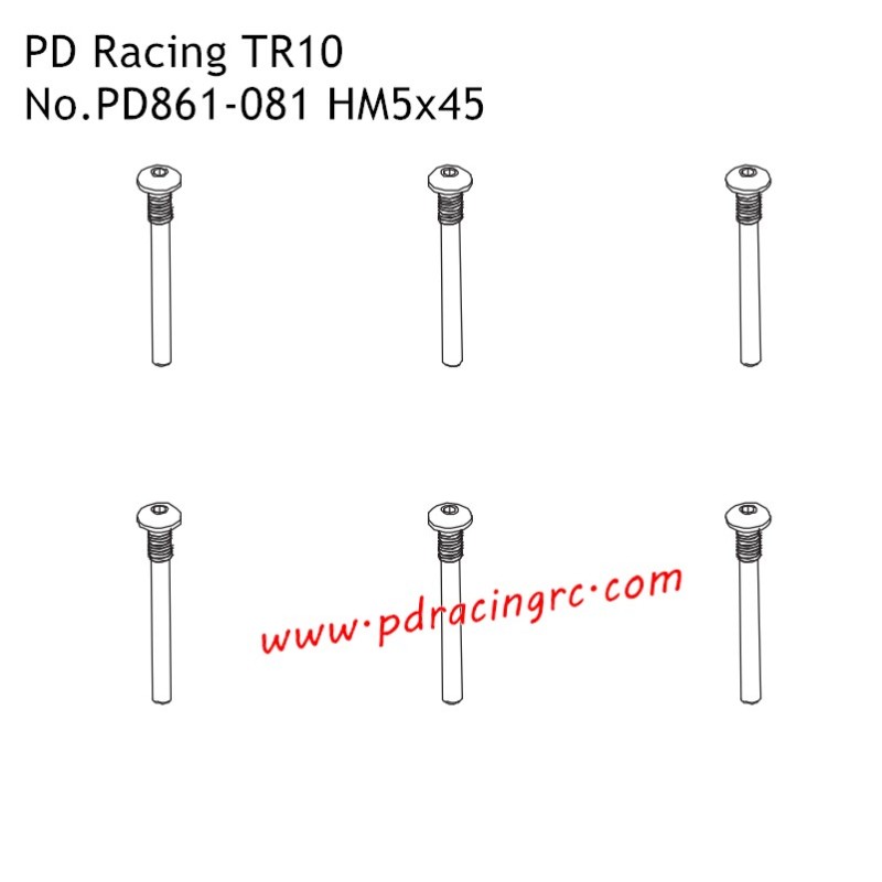 HM4x45 B Head Hex Screw PD861-081 Accessories for PD Racing TR10 Brushed Truggy HM4x45 B Head Hex Screw PD861-081 Accessories for PD Racing TR10 Brushed Truggy