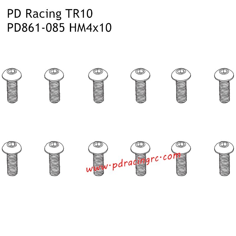 HM4x10 B Head Hex Screw PD861-085 Accessories for PD Racing 1/10 TR10 PD861T RC Car HM4x10 B Head Hex Screw PD861-085 Accessories for PD Racing 1/10 TR10 PD861T RC Car