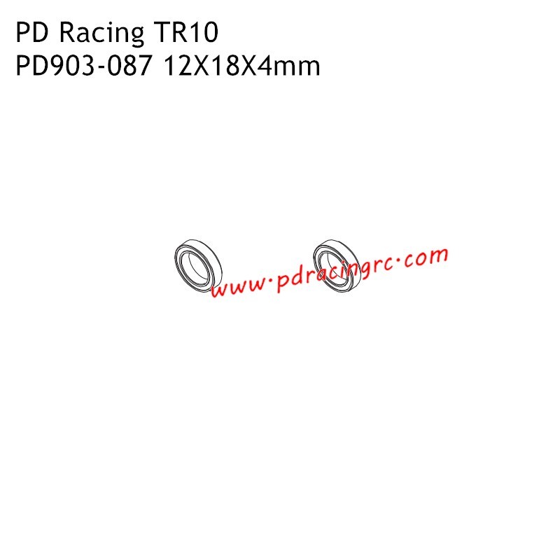 12X18X4mm Bearing PD903-087 Accessories for PD Racing 1/10 TR10 PD861T RC Car 12X18X4mm Bearing PD903-087 Accessories for PD Racing 1/10 TR10 PD861T RC Car
