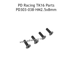 PD Racing TK16 RC Truck Parts HM2.5x8mm Flat Head Hex Screw PD303-038