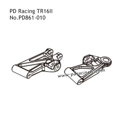 PD Racing TR16II PD304T Brushed RC Car Parts Front Lower Swing Arm PD303-010