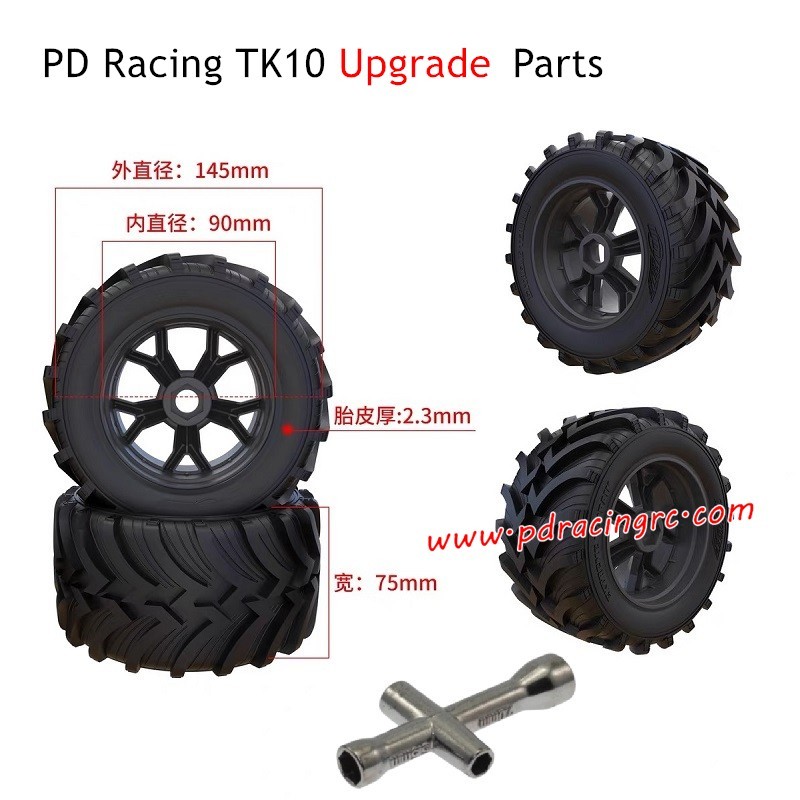 PD Racing TK10 Upgrade Parts Wheels and Sleeve
