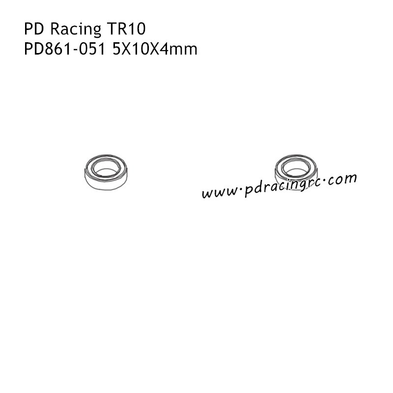 PD Racing TR10 Spare Accessories 5X10X4mm Bearing PD861-051 PD Racing TR10 Spare Accessories 5X10X4mm Bearing PD861-051