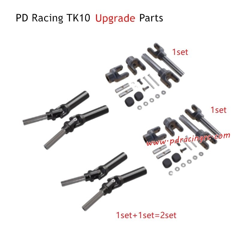 PD Racing TK10 Upgrade Parts Metal Slider Shafts and Male Seat Assemblies