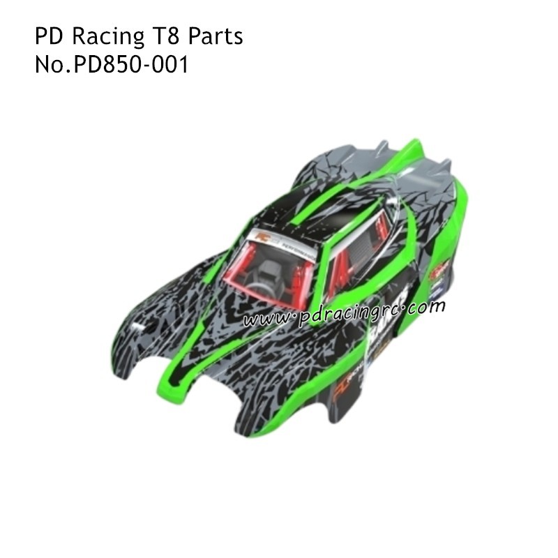PD Racing T8 Spare Accessories Car Shell Green PD850-001