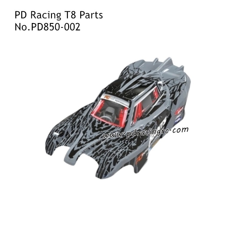 PD Racing T8 Spare Accessories Car Shell Black PD850-002