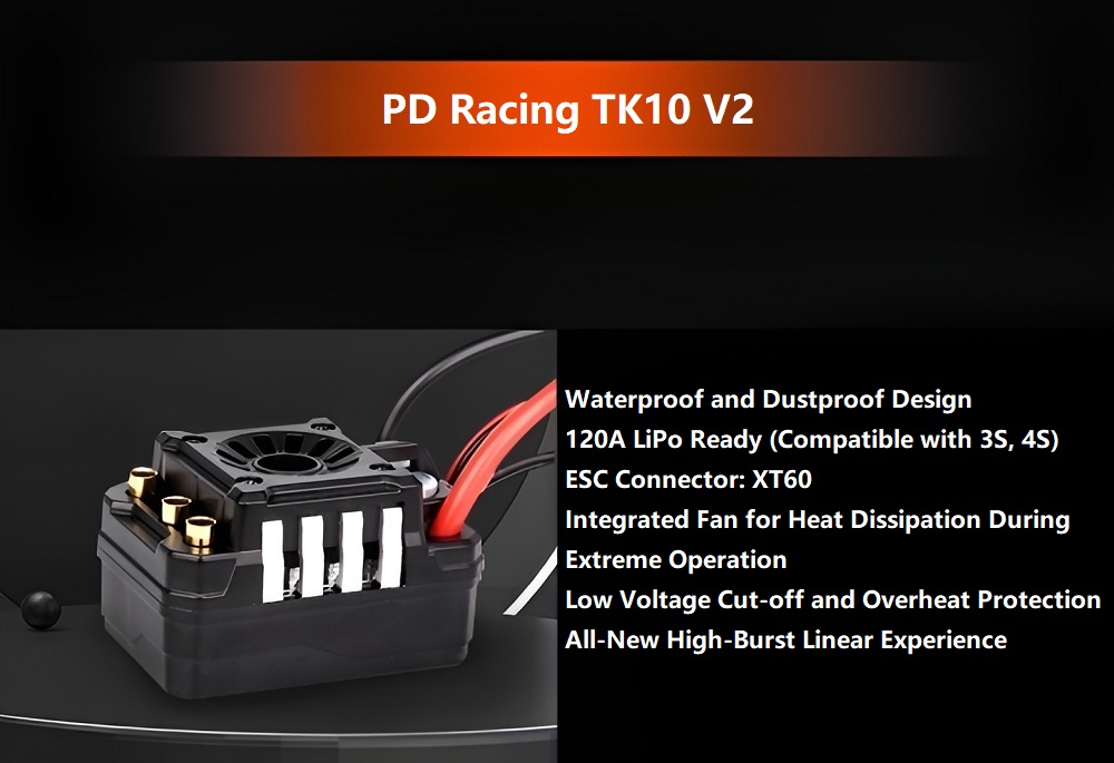 PD Racing TK10 V2 120A Brushless ESC